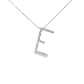 14k White Gold .35ct G SI1 Round Diamond Initial E Pendant